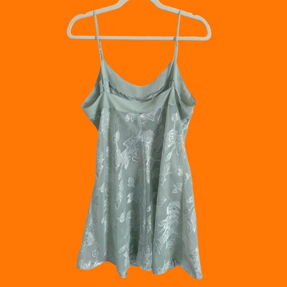 00's vintage green chiffon y2k lingerie fairy slip dress LARGE - Picture 3 of 10